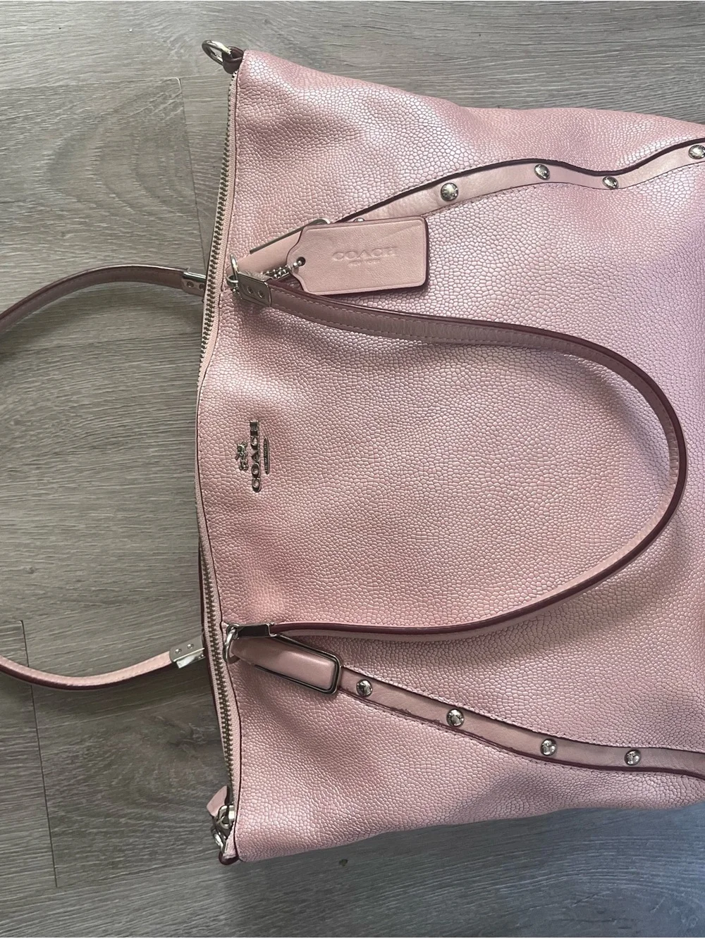 Coach Metallic Rose Pink Leather Tote